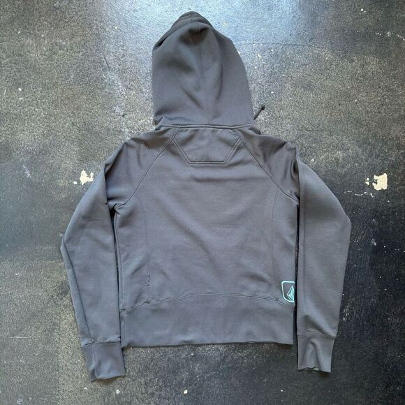 Volcom Women's Graphic Print Drawstring Long Sleeve Pullover Hoodie Gray Large - Picture 6 of 11